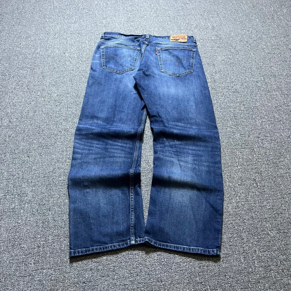 Levis 569 Straight Leg Jeans 33x32 Blue Denim Mid Wash Classic Streetwear